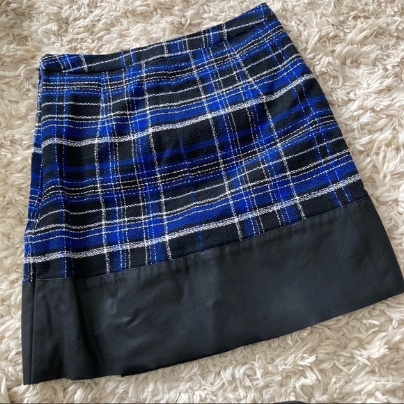 Lover’s + Friends Plaid Skirt Leather Sz S - Picture 4 of 6